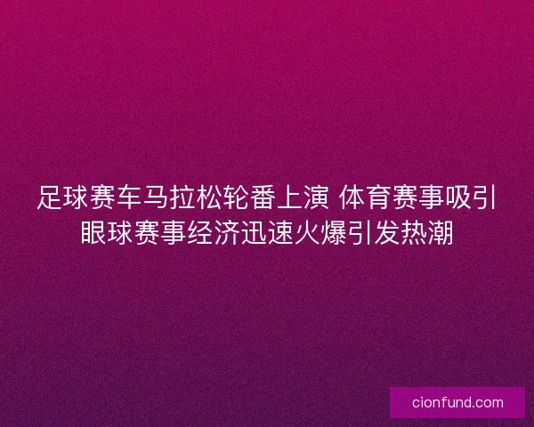 足球赛车马拉松轮番上演 体育赛事吸引眼球赛事经济迅速火爆引发热潮
