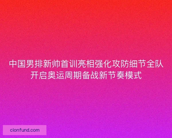 中国男排新帅首训亮相强化攻防细节全队开启奥运周期备战新节奏模式
